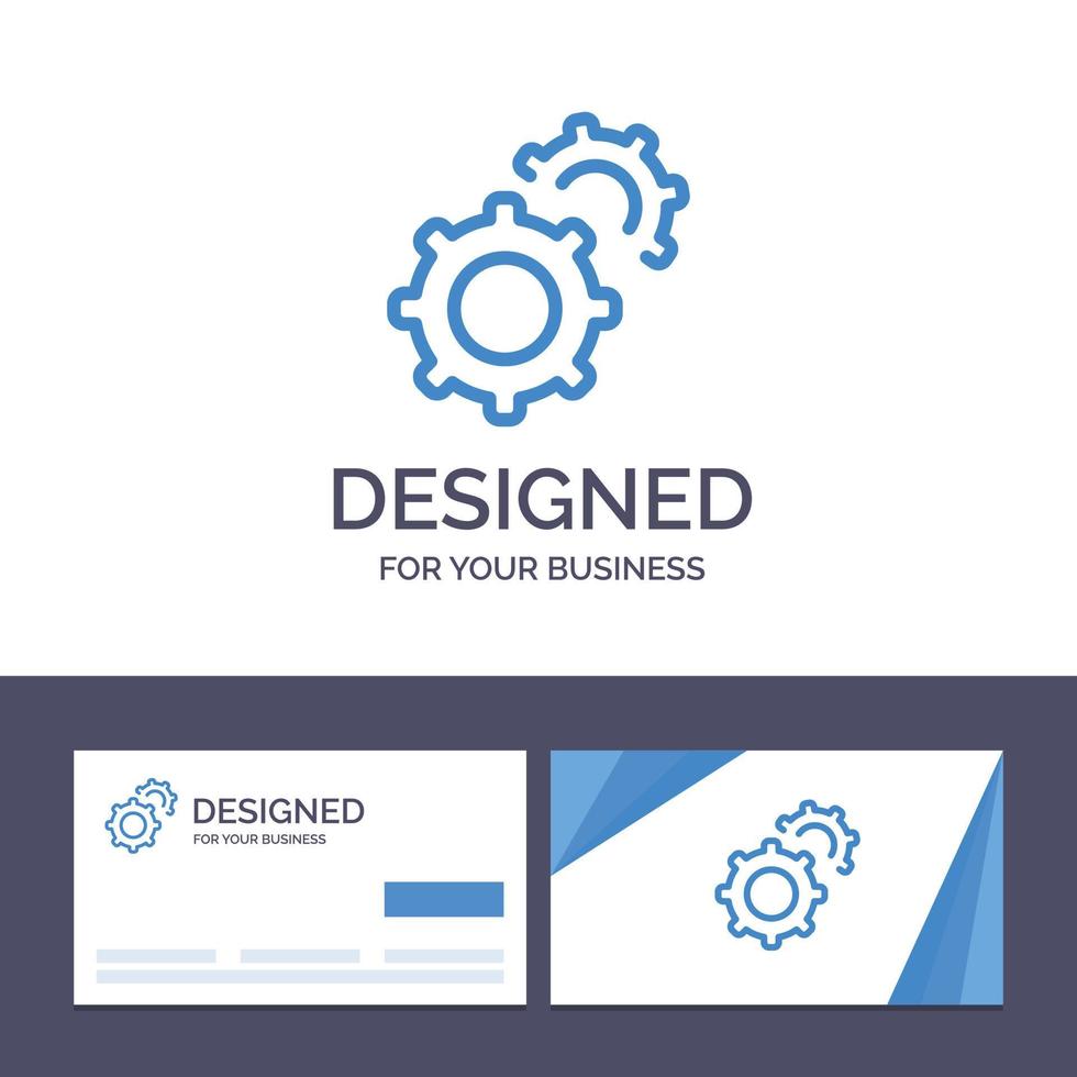 Creative Business Card and Logo template Gear Gears Setting Vector Illustration