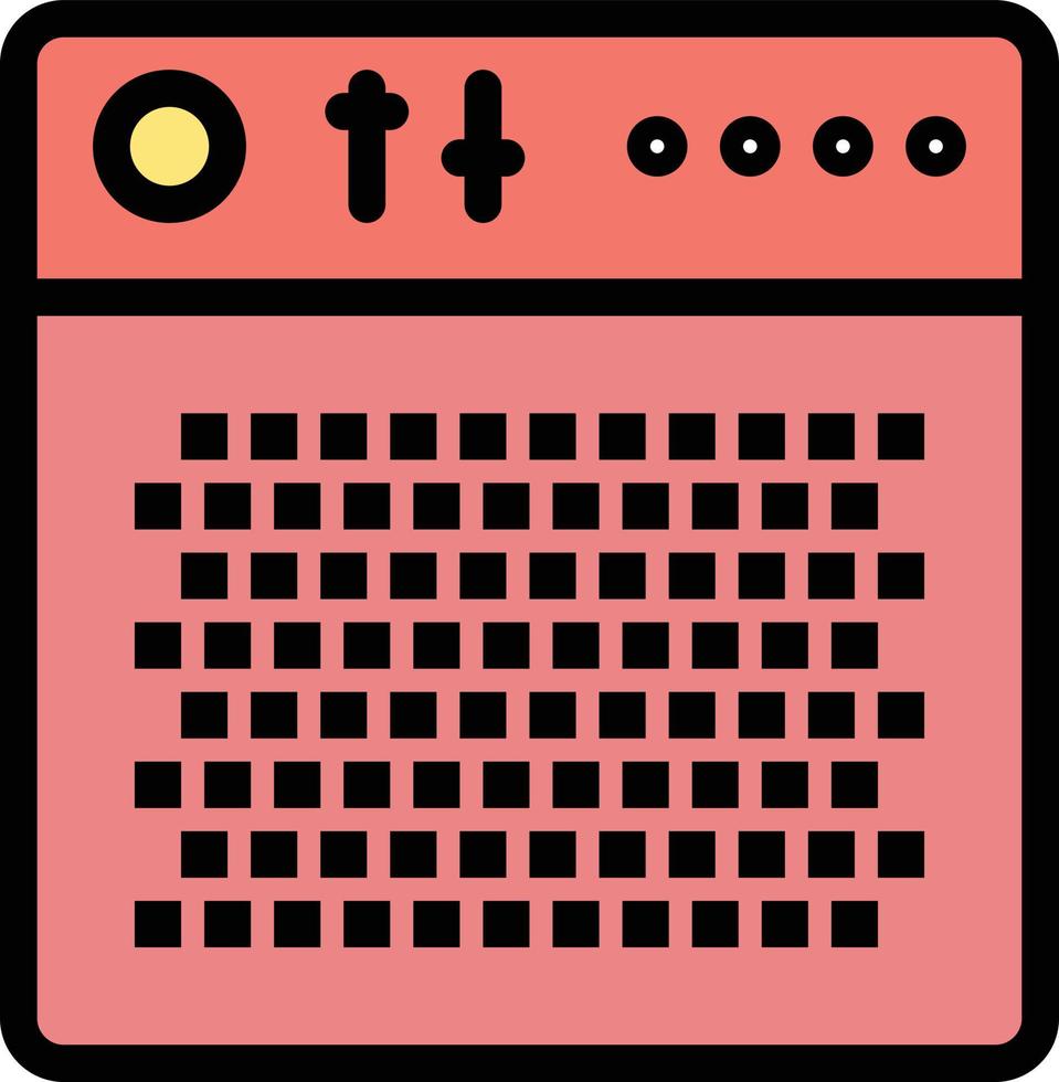 Amplifier Audio Device Multimedia Portable  Flat Color Icon Vector icon banner Template