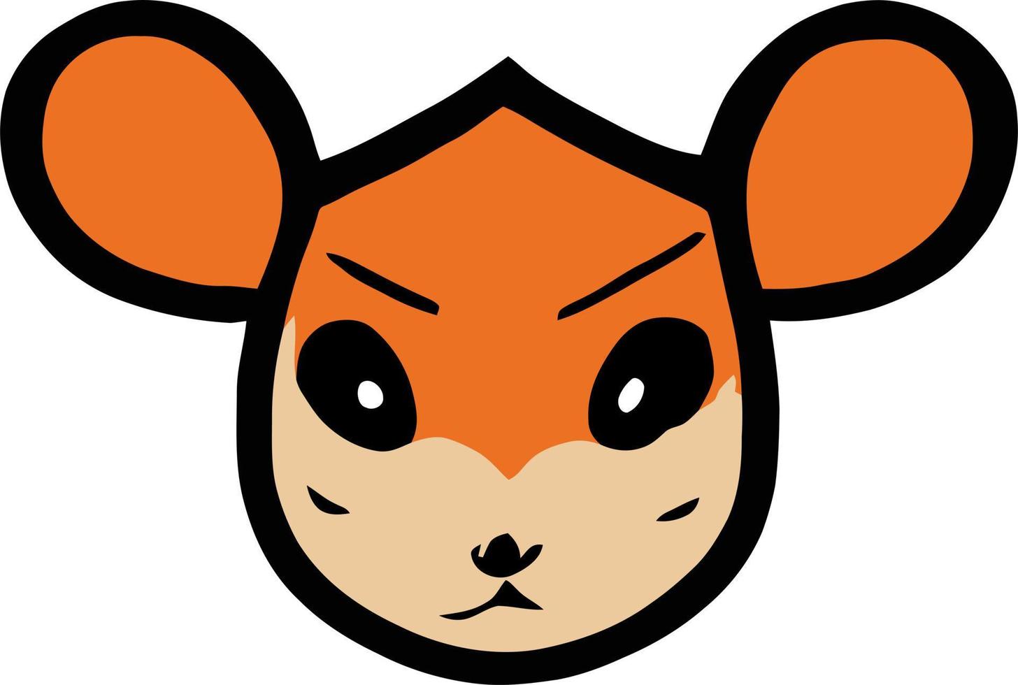 Cute Animal Hamster Face Illustration vector