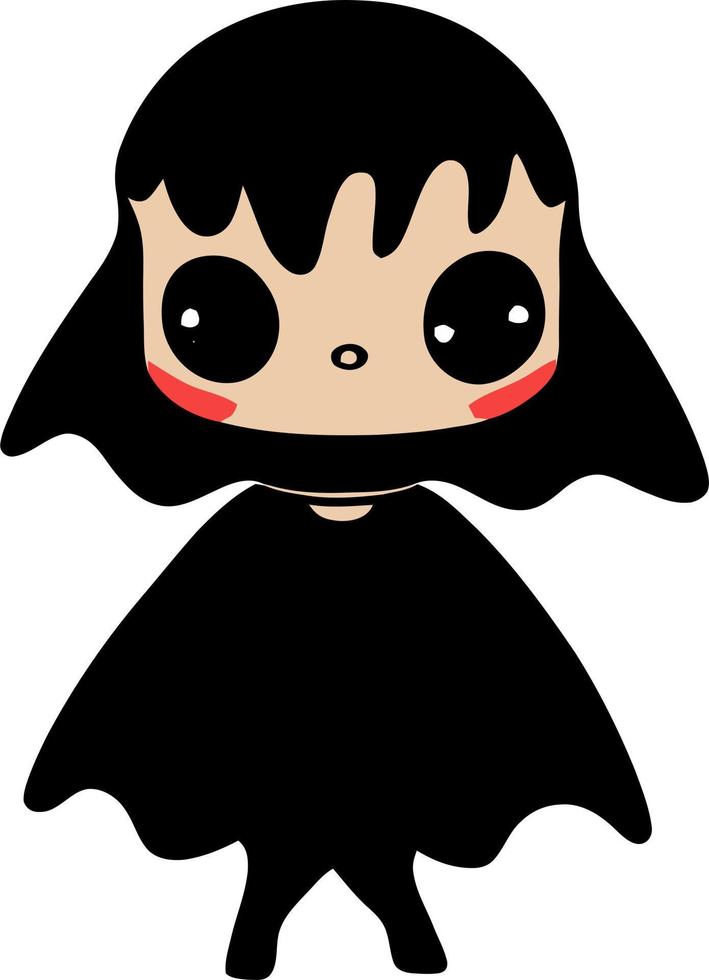 Cute Spooky Vampire Girl Illustration vector