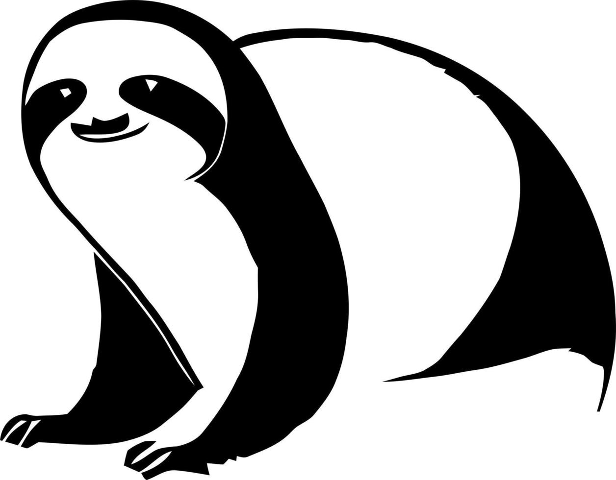 linda ilustración de panda en blanco y negro vector