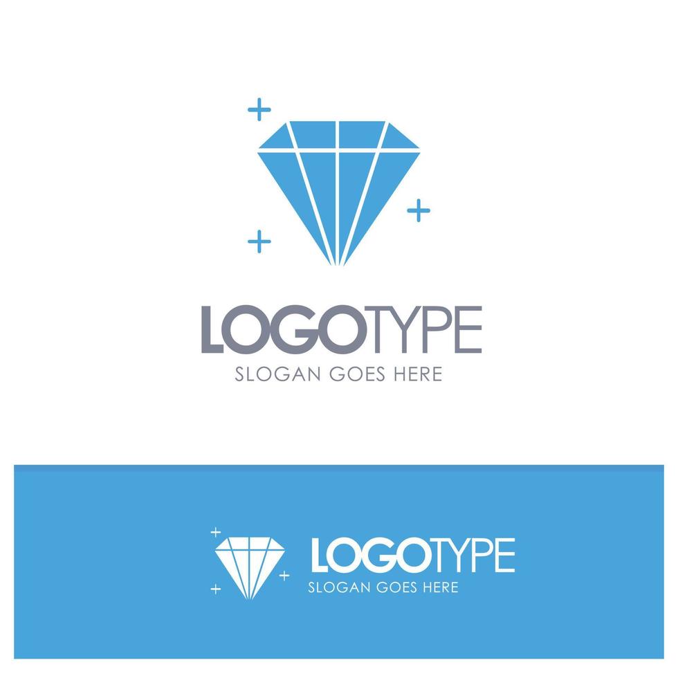 logotipo sólido azul de usuario de joya de diamante con lugar para eslogan vector