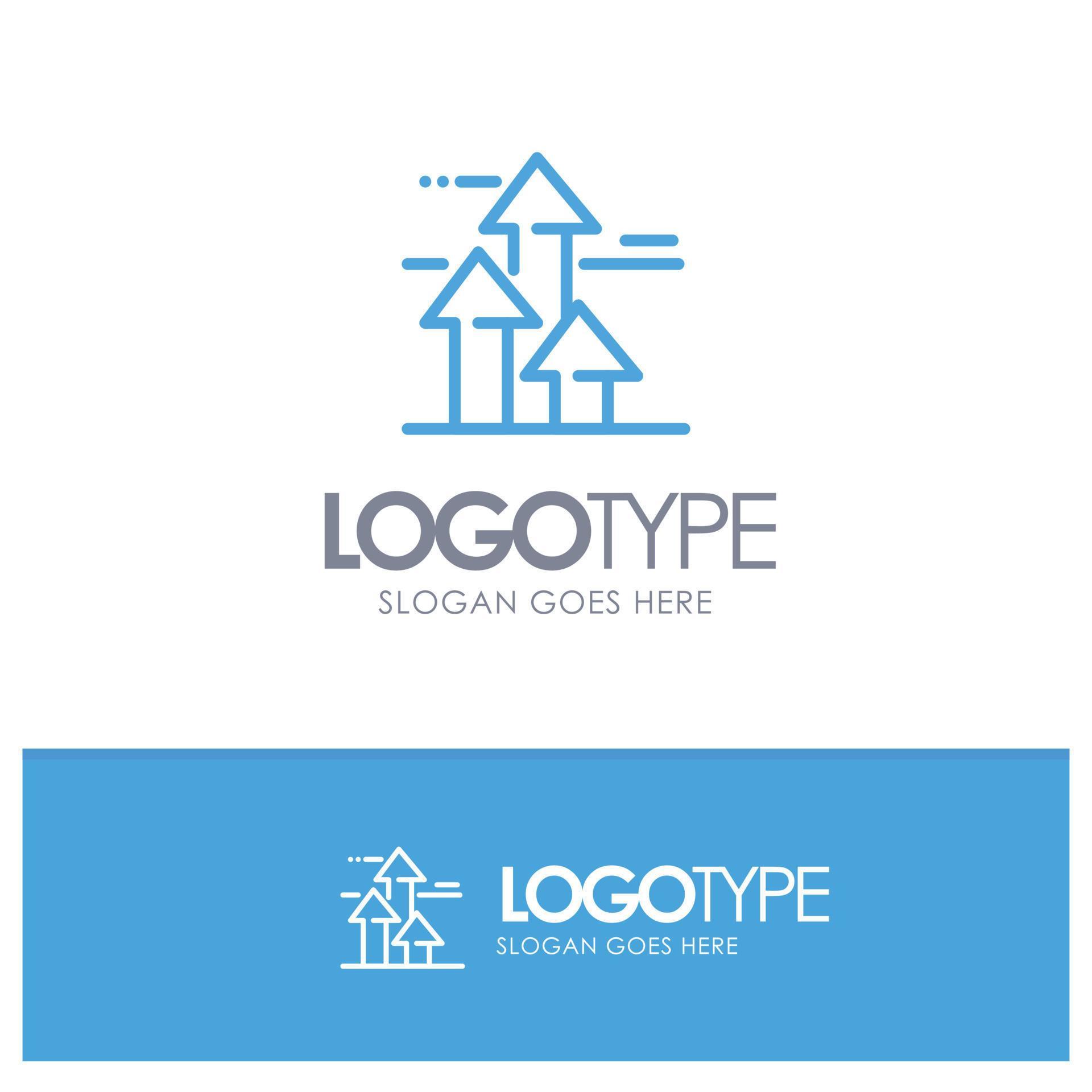 Arrows Break Breaking Forward Limits Blue outLine Logo with place for