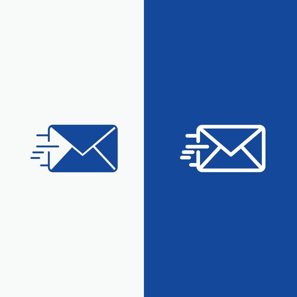 Email Mail Message Line and Glyph Solid icon Blue banner Line and Glyph Solid icon Blue banner vector