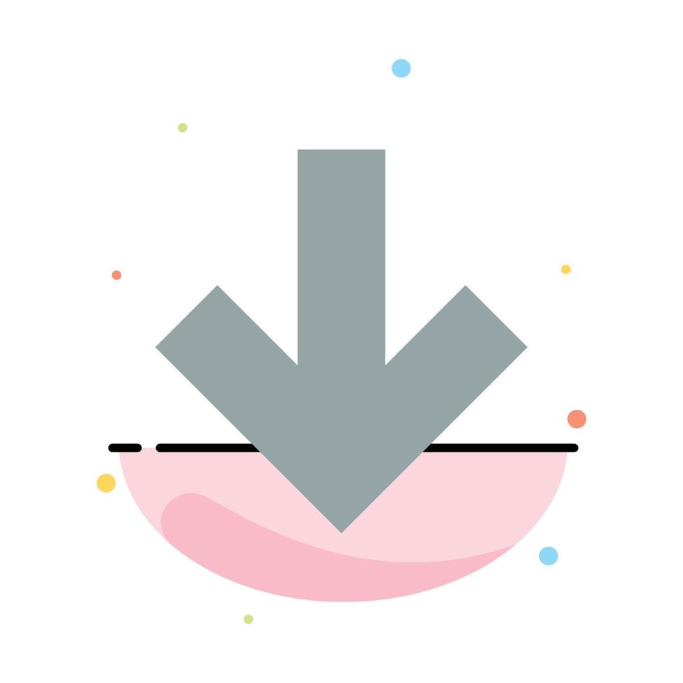 Arrow Down Back Abstract Flat Color Icon Template vector