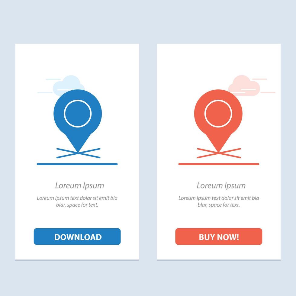 Location Map Pointer Pin  Blue and Red Download and Buy Now web Widget Card Template vector