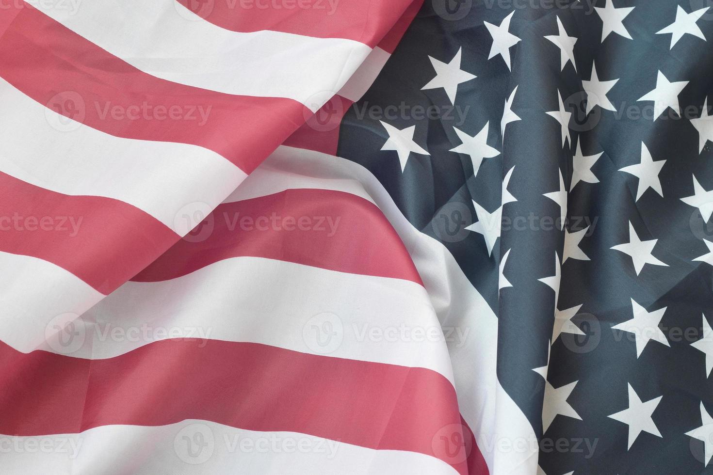 United States of America waving flag with many folds photo