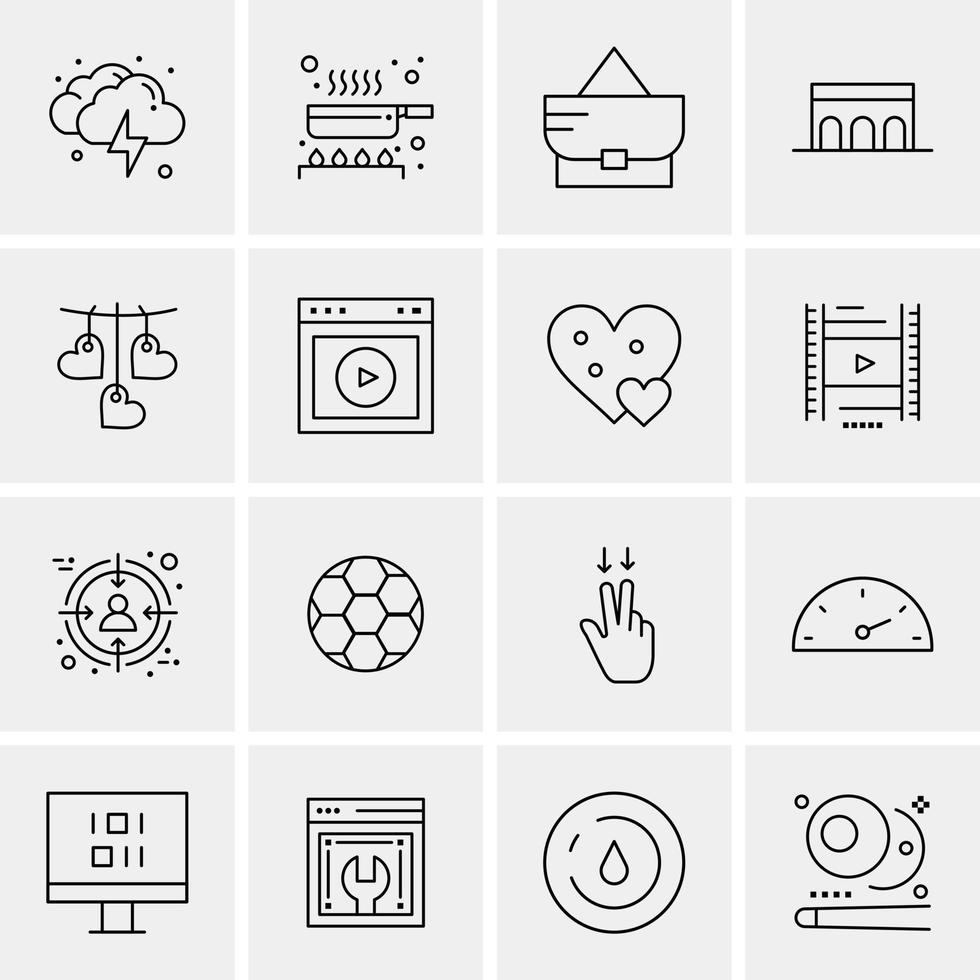 16 iconos universales de negocios vector ilustración de icono creativo para usar en proyectos relacionados con la web y dispositivos móviles