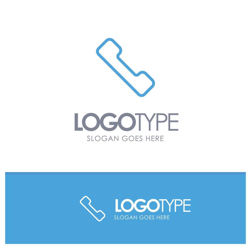 Telephone Call Mobile Blue outLine Logo with place for tagline vector