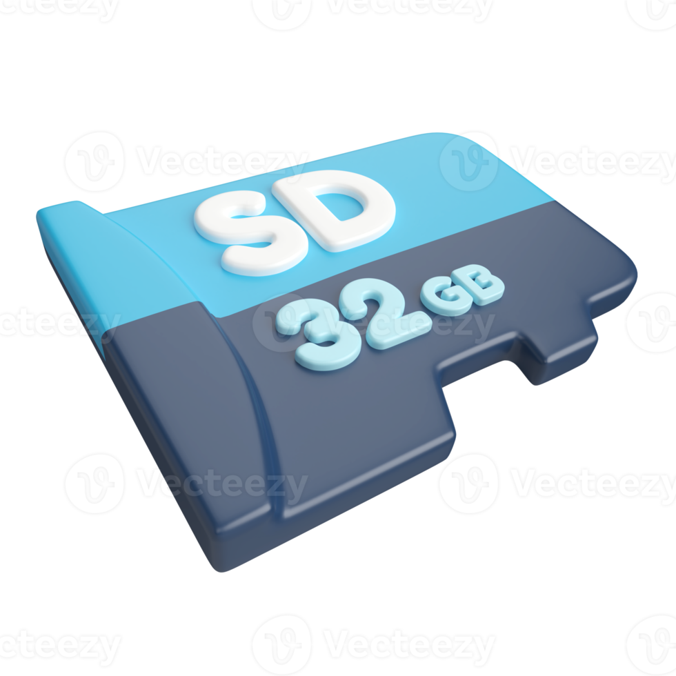 Micro SD 3D Illustration Icon png