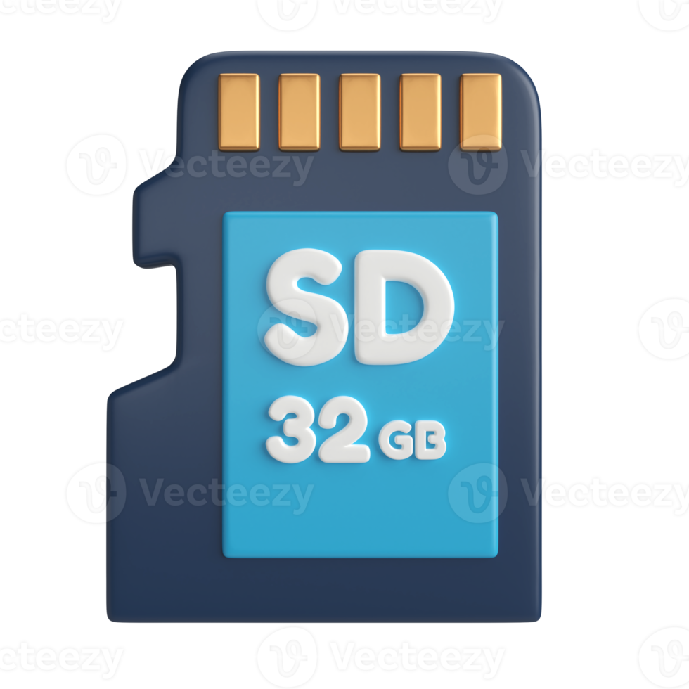 Micro SD 3D Illustration Icon png