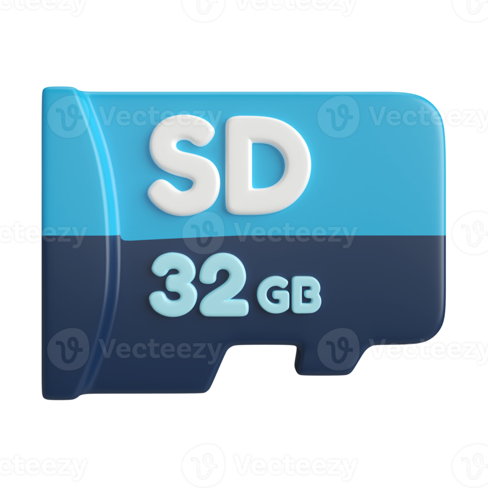 Micro SD 3D Illustration Icon png