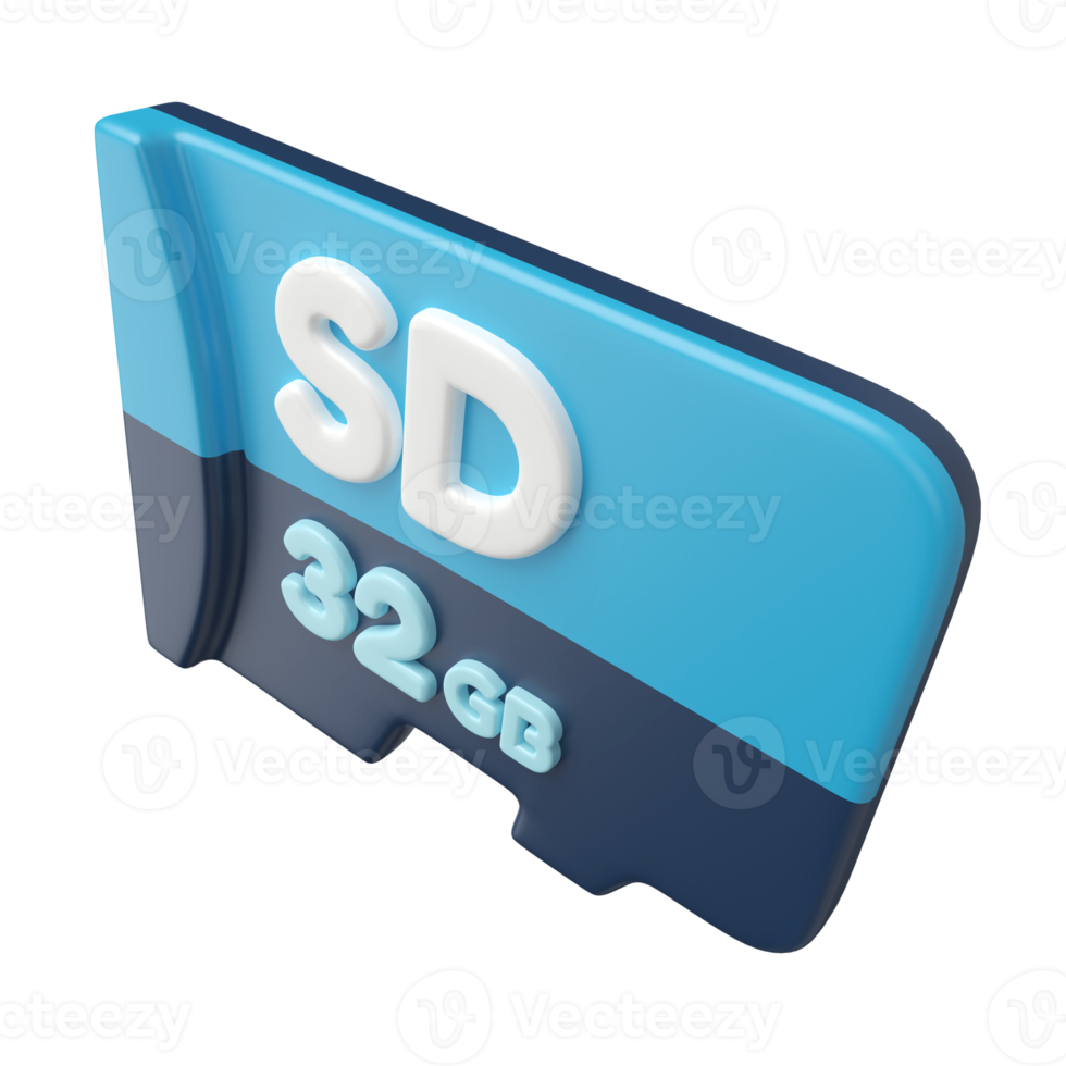 Micro SD 3D Illustration Icon png