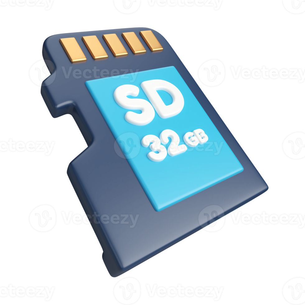 Micro SD 3D Illustration Icon png