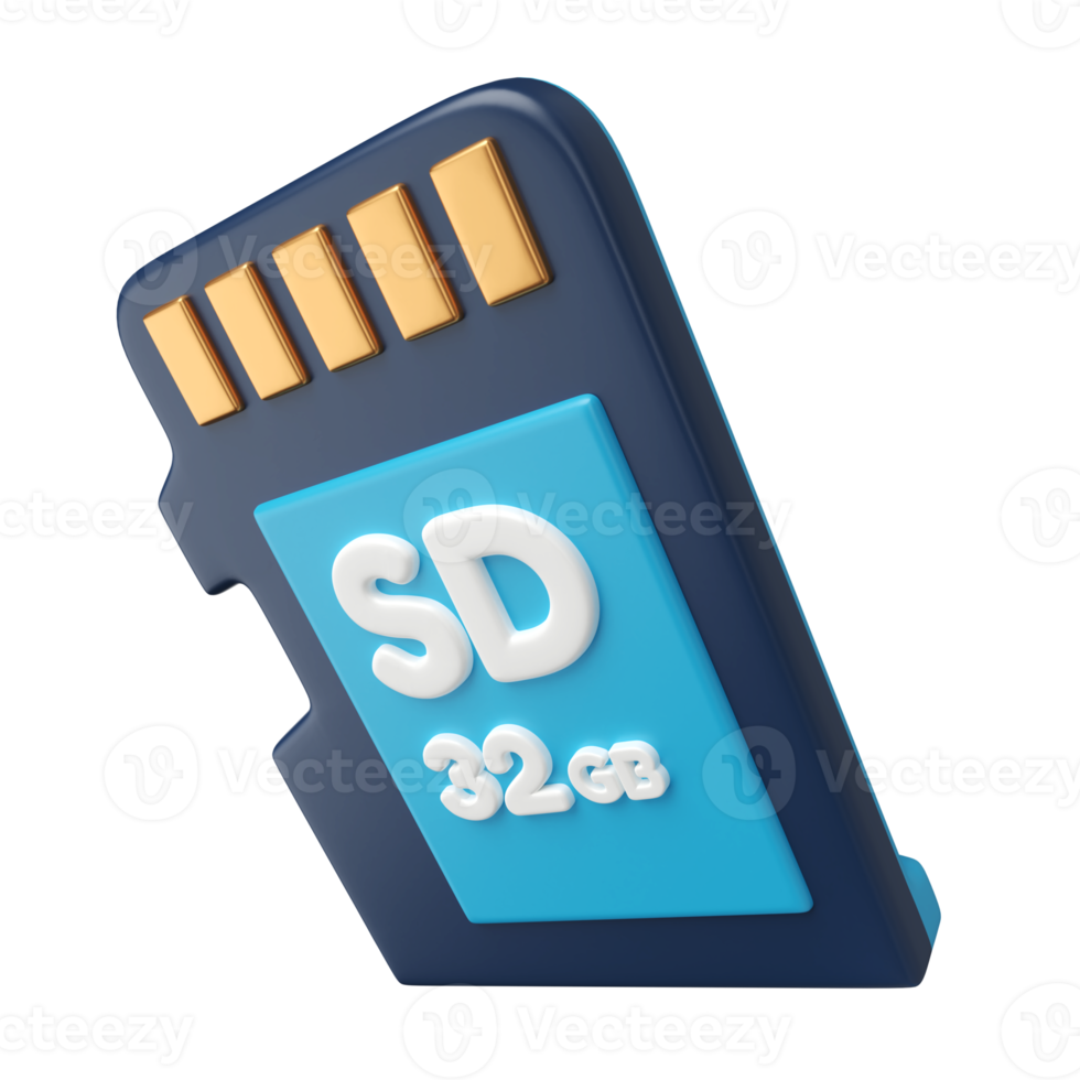 Micro SD 3D Illustration Icon png