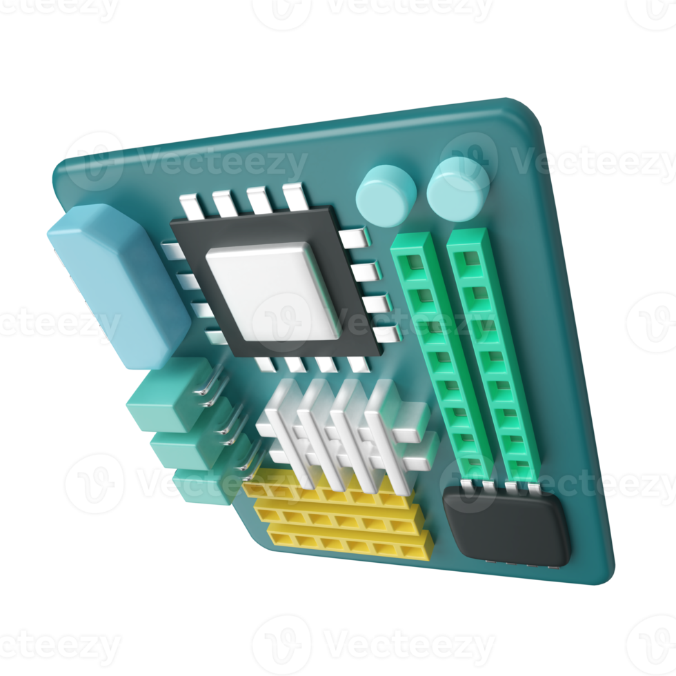 moederbord 3d illustratie icoon png