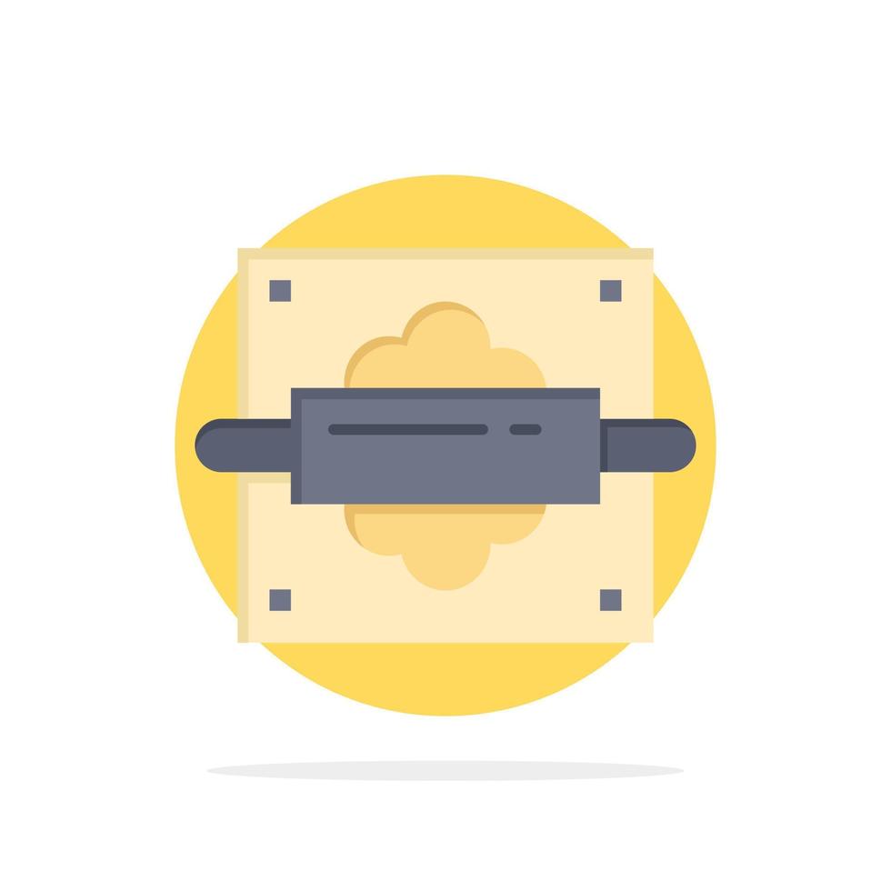 Rolling Pin Bread Kitchen Abstract Circle Background Flat color Icon vector