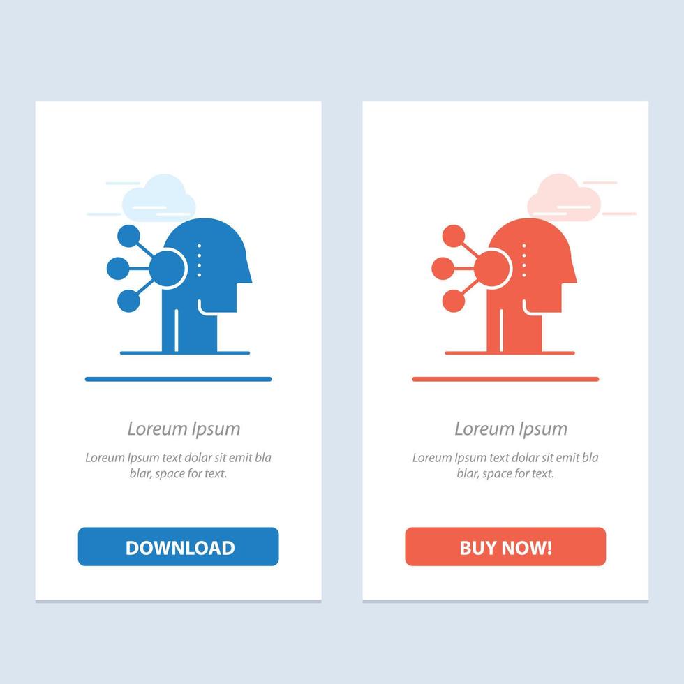 Abilities Assortment Concentration Human  Blue and Red Download and Buy Now web Widget Card Template vector