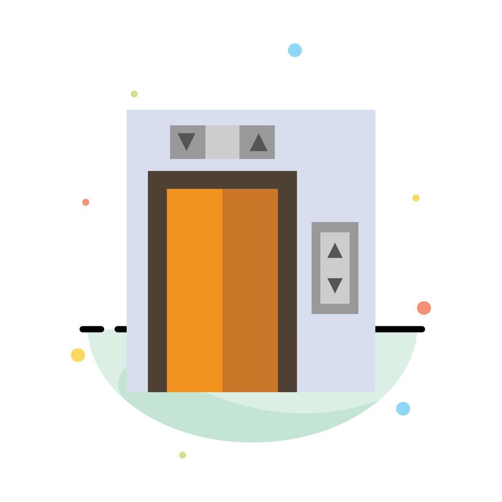 Lift Building Construction Abstract Flat Color Icon Template vector