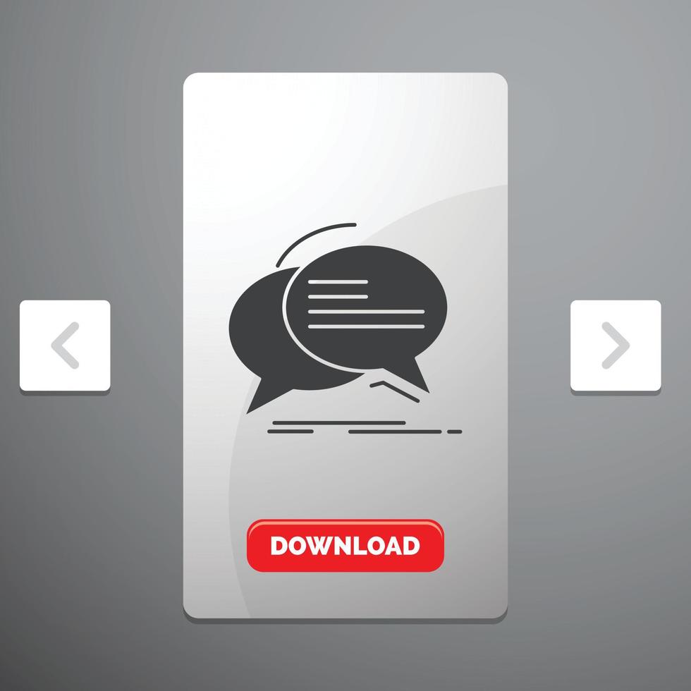Bubble. chat. communication. speech. talk Glyph Icon vector