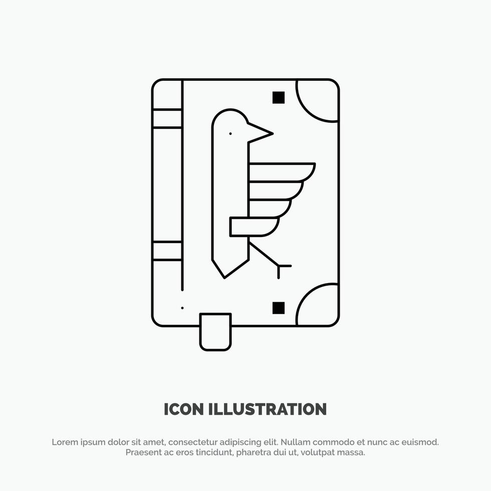 Book Codex Constitution Declaration Edict Line Icon Vector