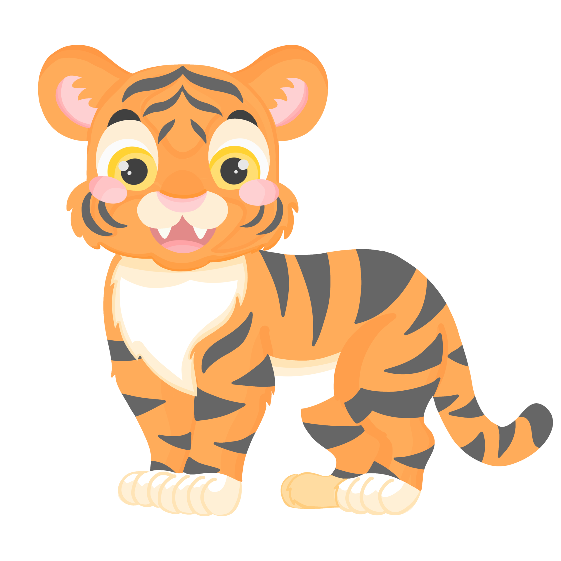 Free cute tiger animal illustration 13250113 PNG with Transparent Background