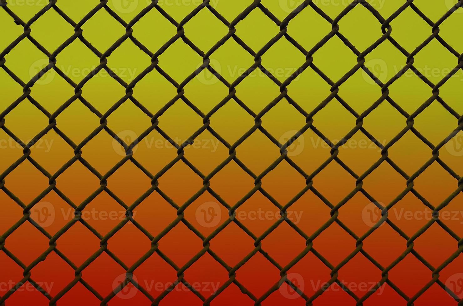 Texture of an old and rusty metal mesh on a neutral colored background photo
