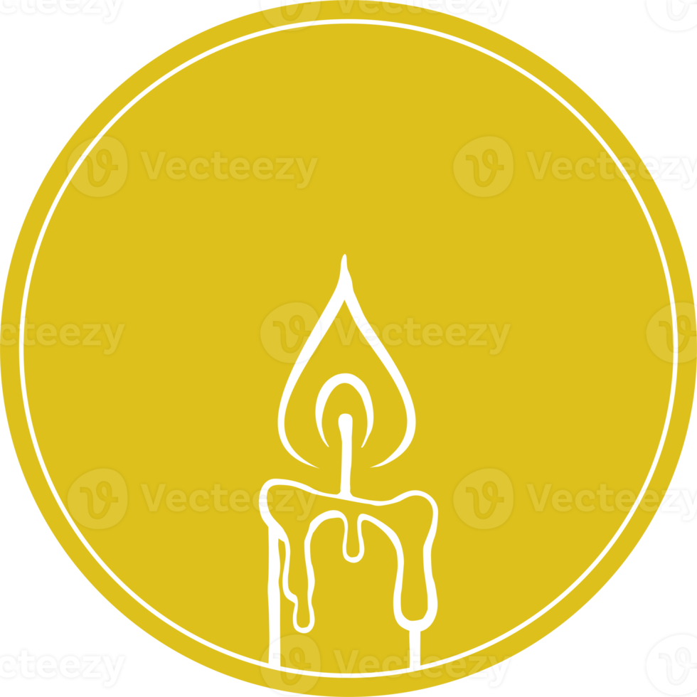 Visual Illustration of the Candle for Logo, Art Illustration, Website, Pictogram or Graphic Design Element. Format PNG