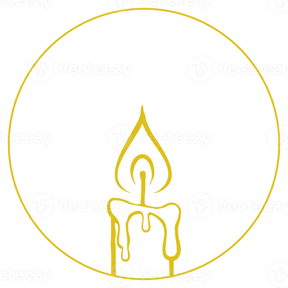 Visual Illustration of the Candle for Logo, Art Illustration, Website, Pictogram or Graphic Design Element. Format PNG