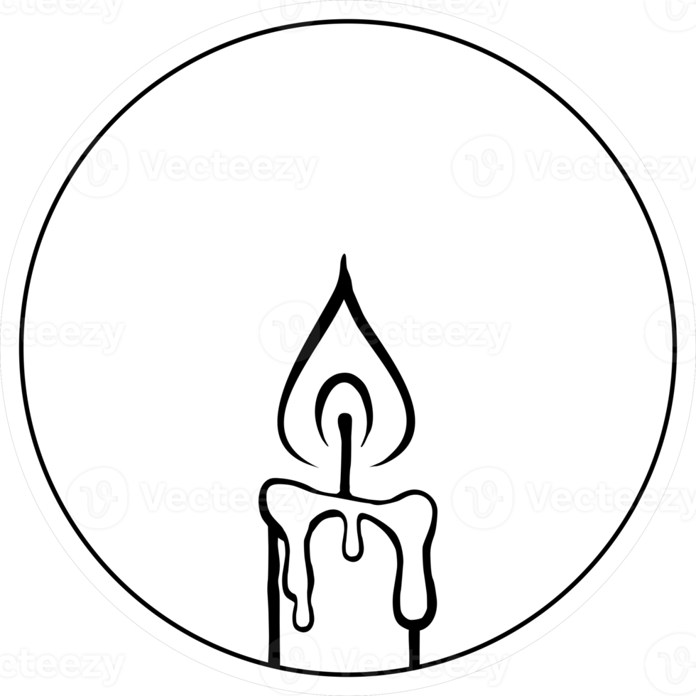 Visual Illustration of the Candle for Logo, Art Illustration, Website, Pictogram or Graphic Design Element. Format PNG