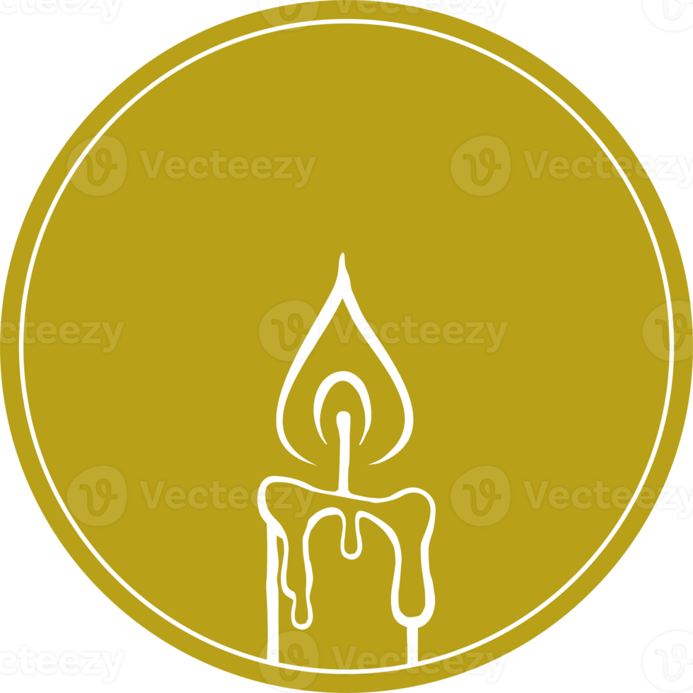 Visual Illustration of the Candle for Logo, Art Illustration, Website, Pictogram or Graphic Design Element. Format PNG