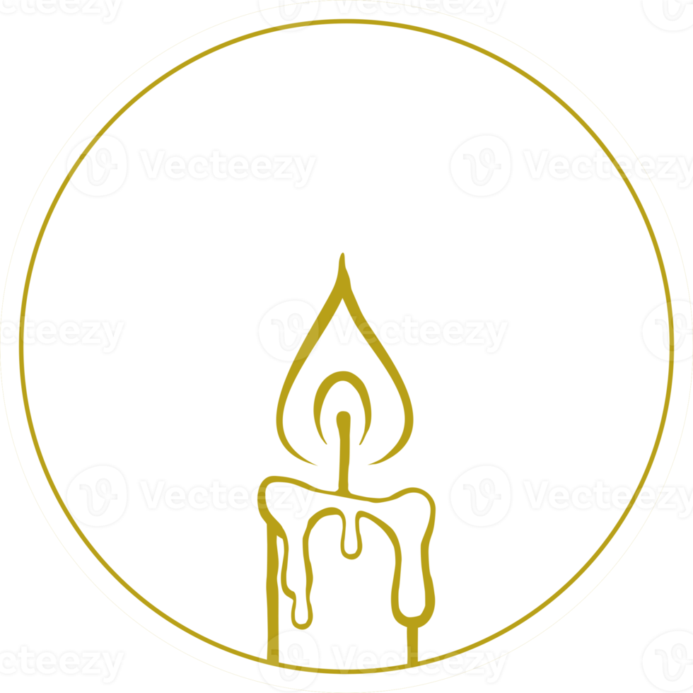 Visual Illustration of the Candle for Logo, Art Illustration, Website, Pictogram or Graphic Design Element. Format PNG