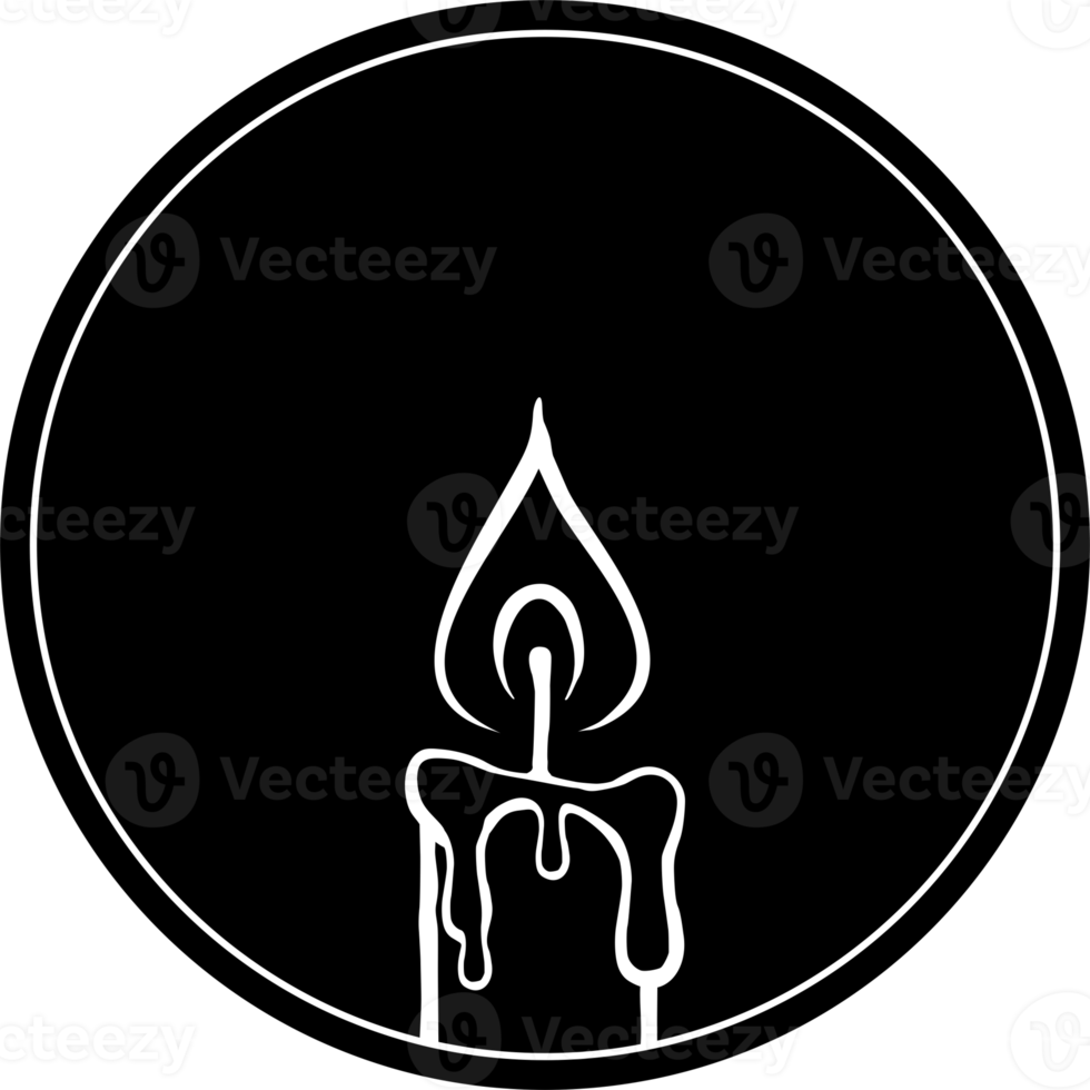 Visual Illustration of the Candle for Logo, Art Illustration, Website, Pictogram or Graphic Design Element. Format PNG