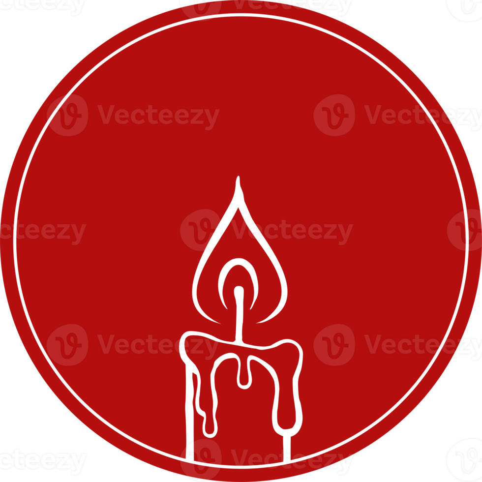 Visual Illustration of the Candle for Logo, Art Illustration, Website, Pictogram or Graphic Design Element. Format PNG