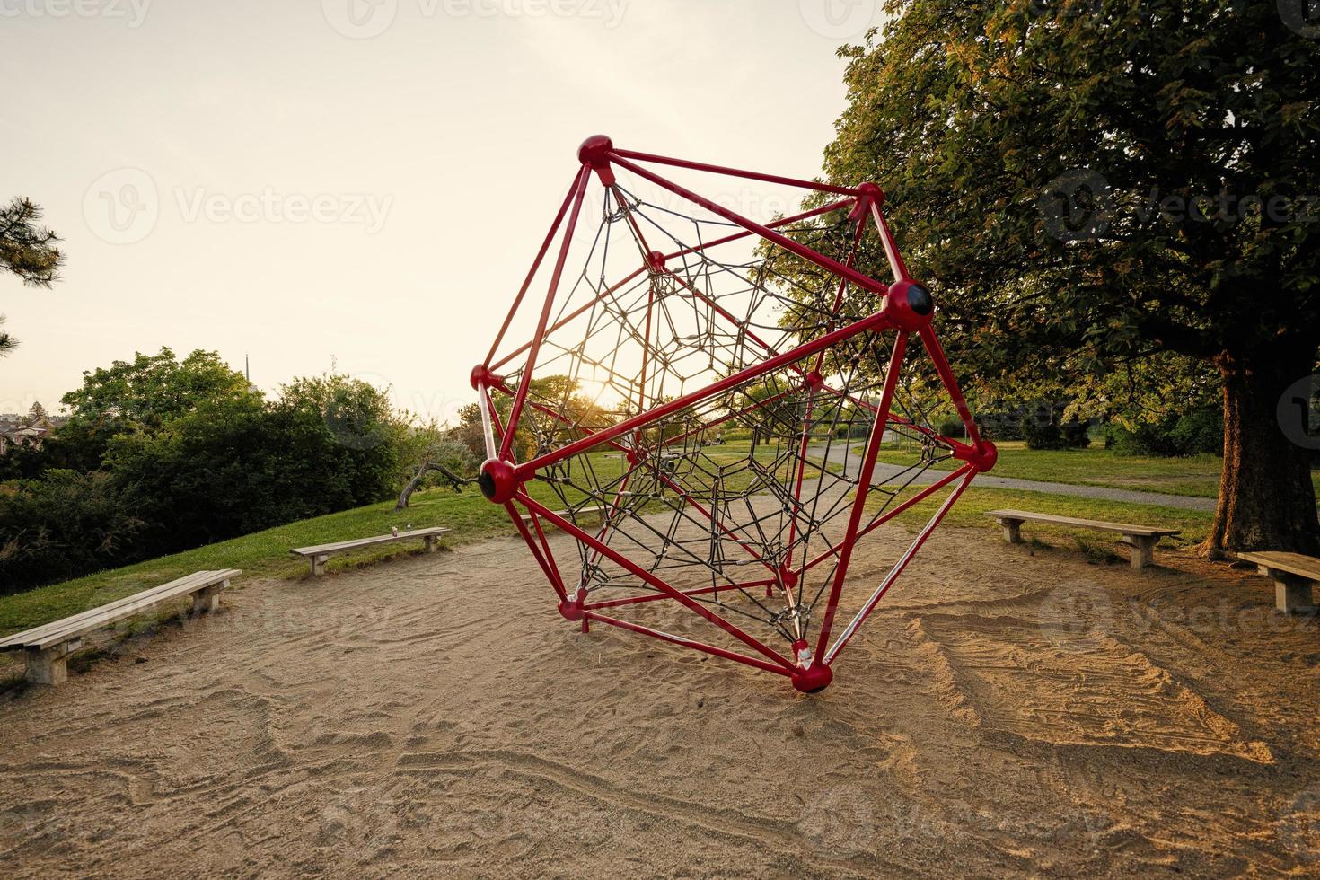 Rope polyhedron climb at playground outdoor. photo