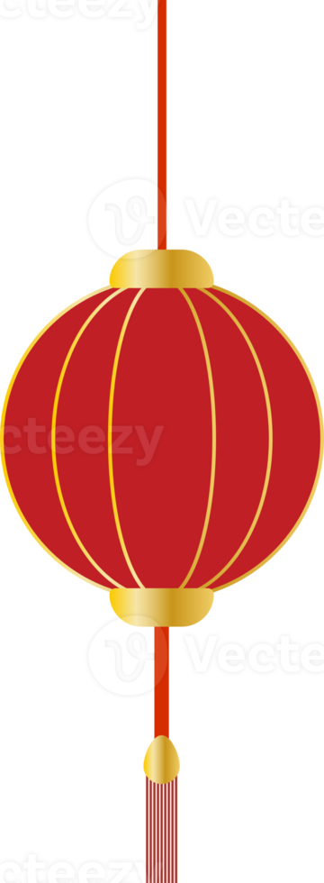 Traditional Chinese Red with Golden Gradient Festival Lantern png