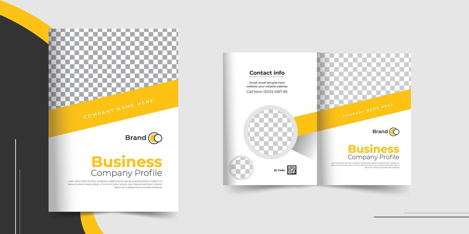 Pages company profile brochure cover template vector