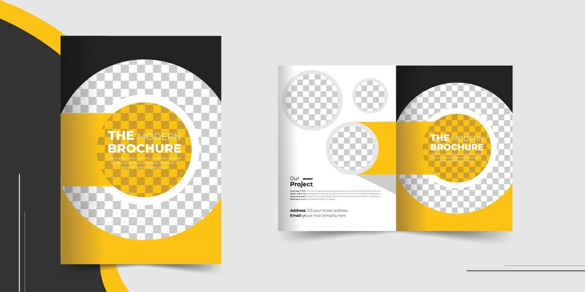 Pages company profile brochure cover template vector