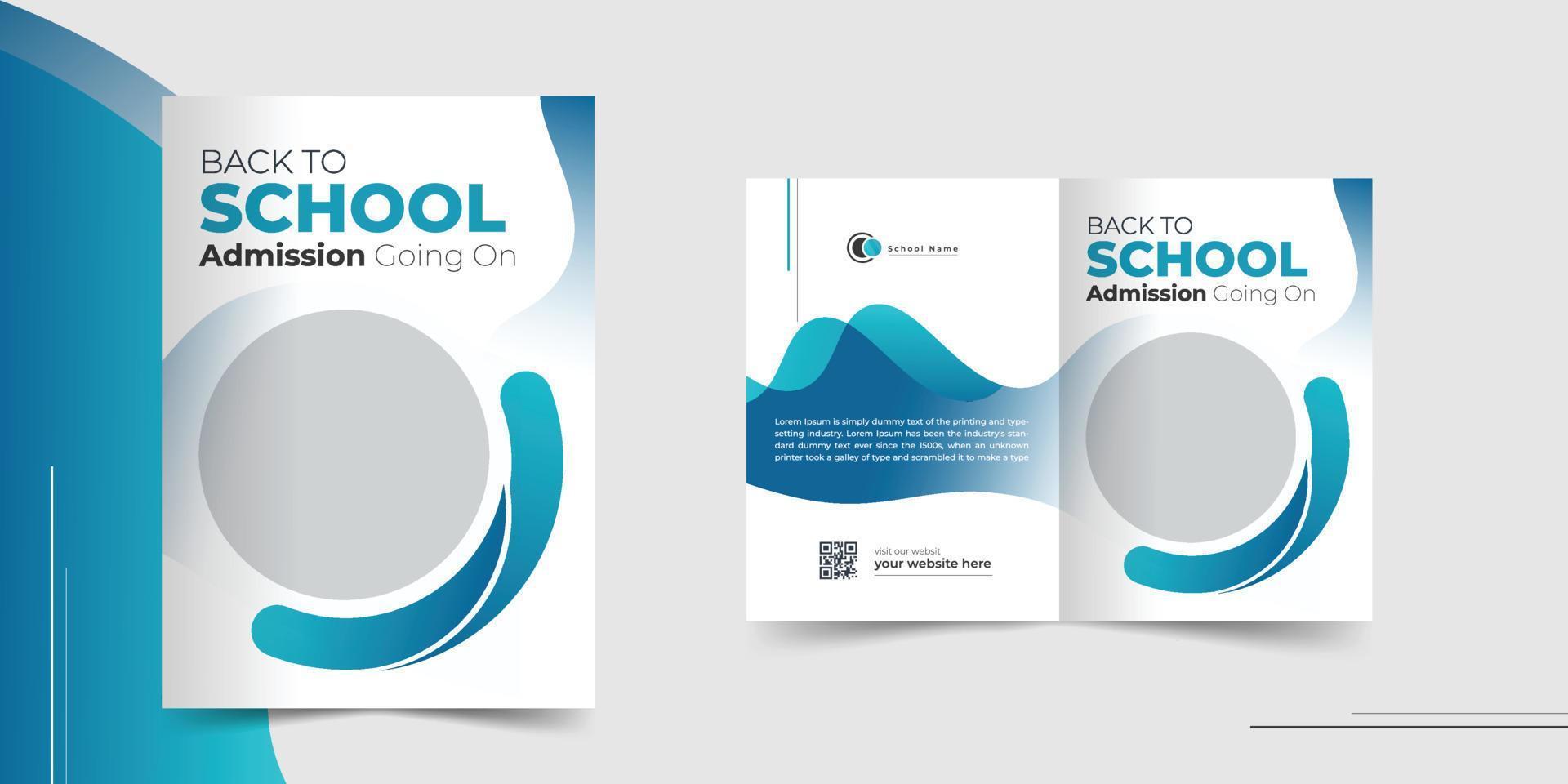 Back to school brochure theme cover design vector