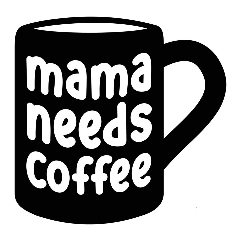 Mama Needs Coffee. Inspirational Quote. Hand Drawn Poster With Hand Lettering vector