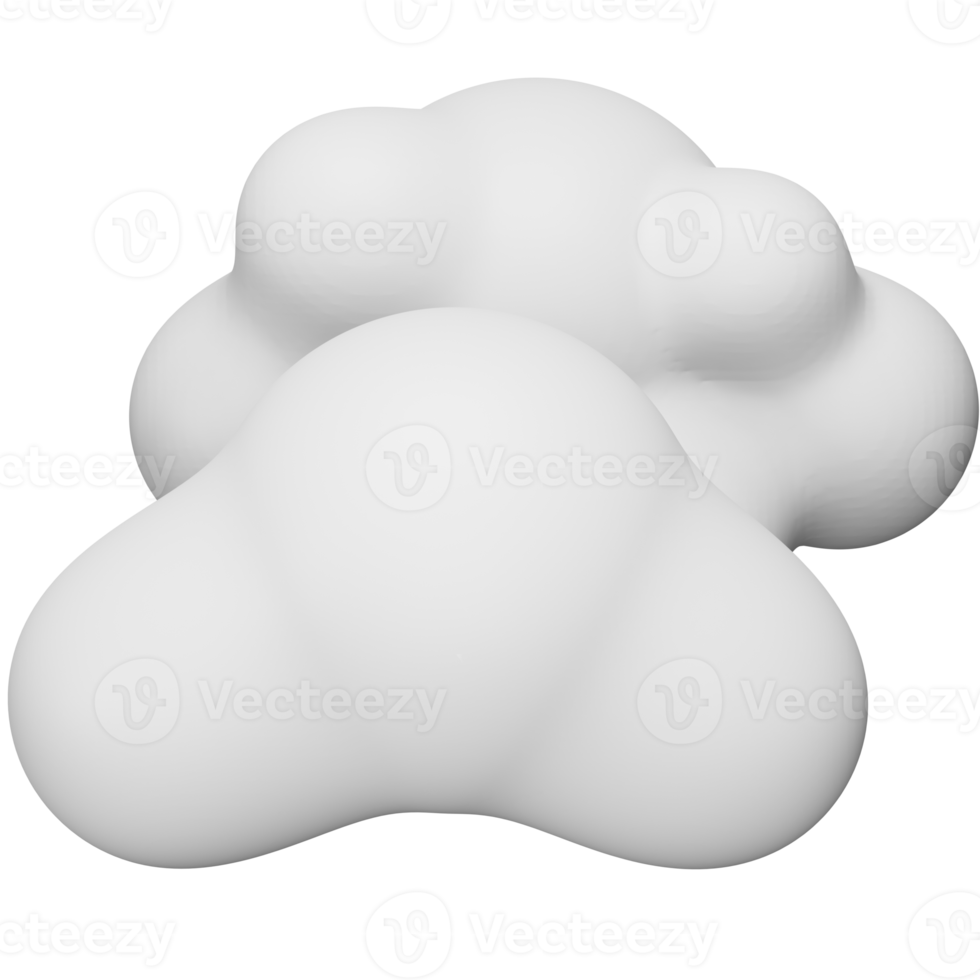 Cloudy 3d rendering isometric icon. png