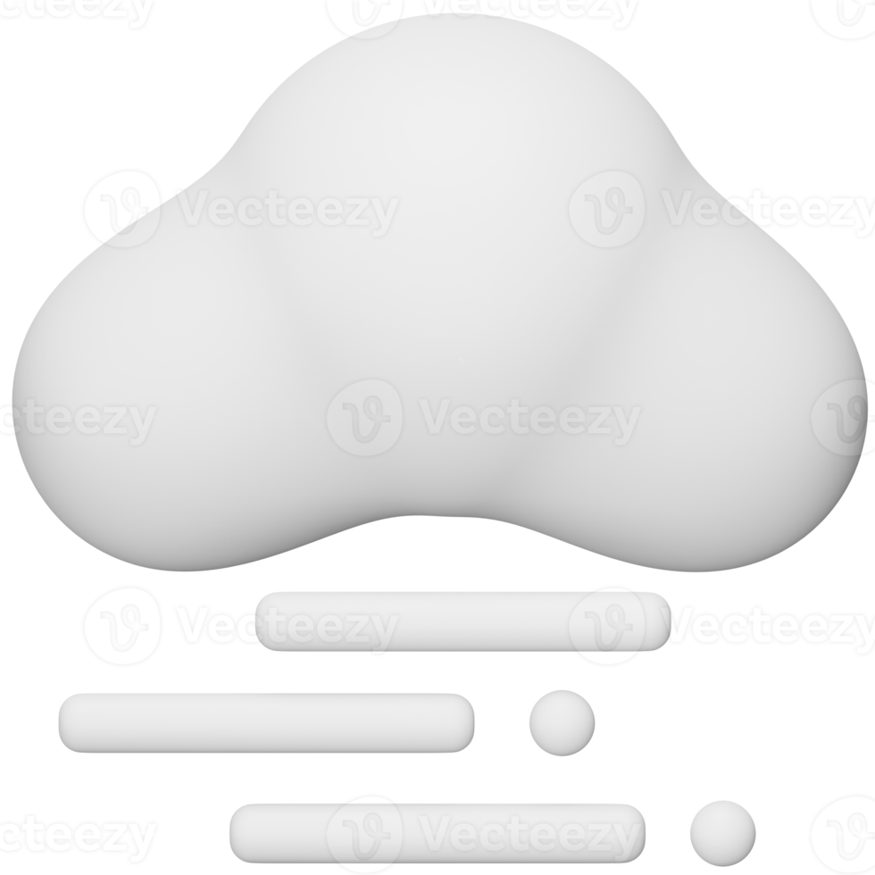 Fog cloud 3d rendering isometric icon. png