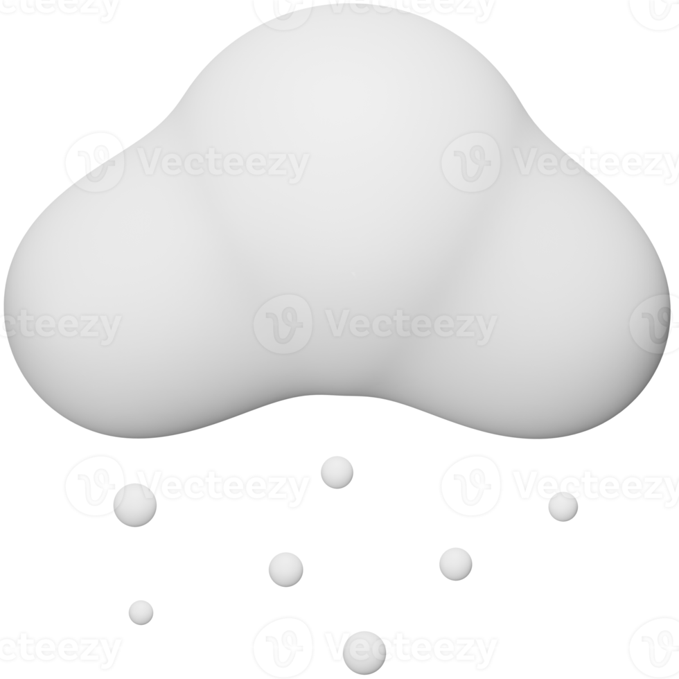 icono isométrico de representación 3d de granizo ligero. png