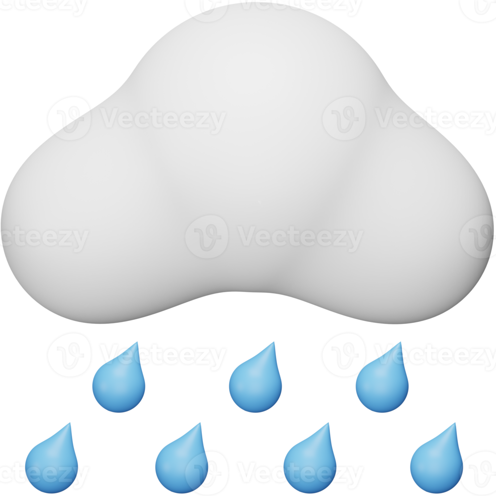 Drizzle 3d rendering isometric icon. png