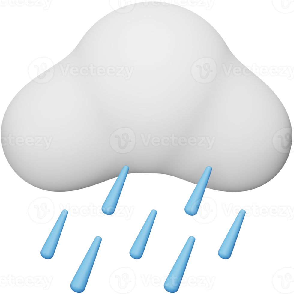 Rain 3d rendering isometric icon. png