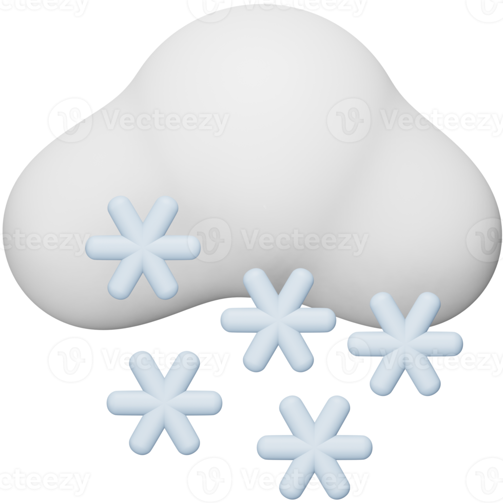 Intense snow 3d rendering isometric icon. png