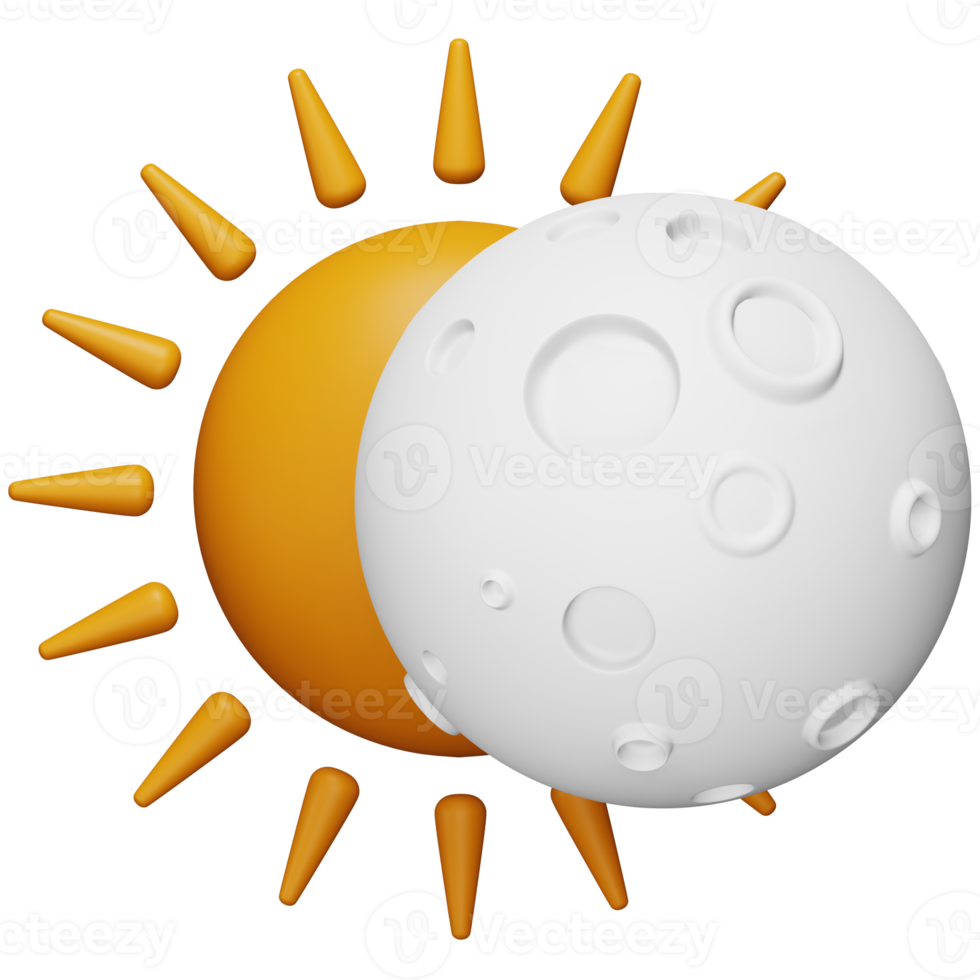 eclipse icono isométrico de representación 3d. png