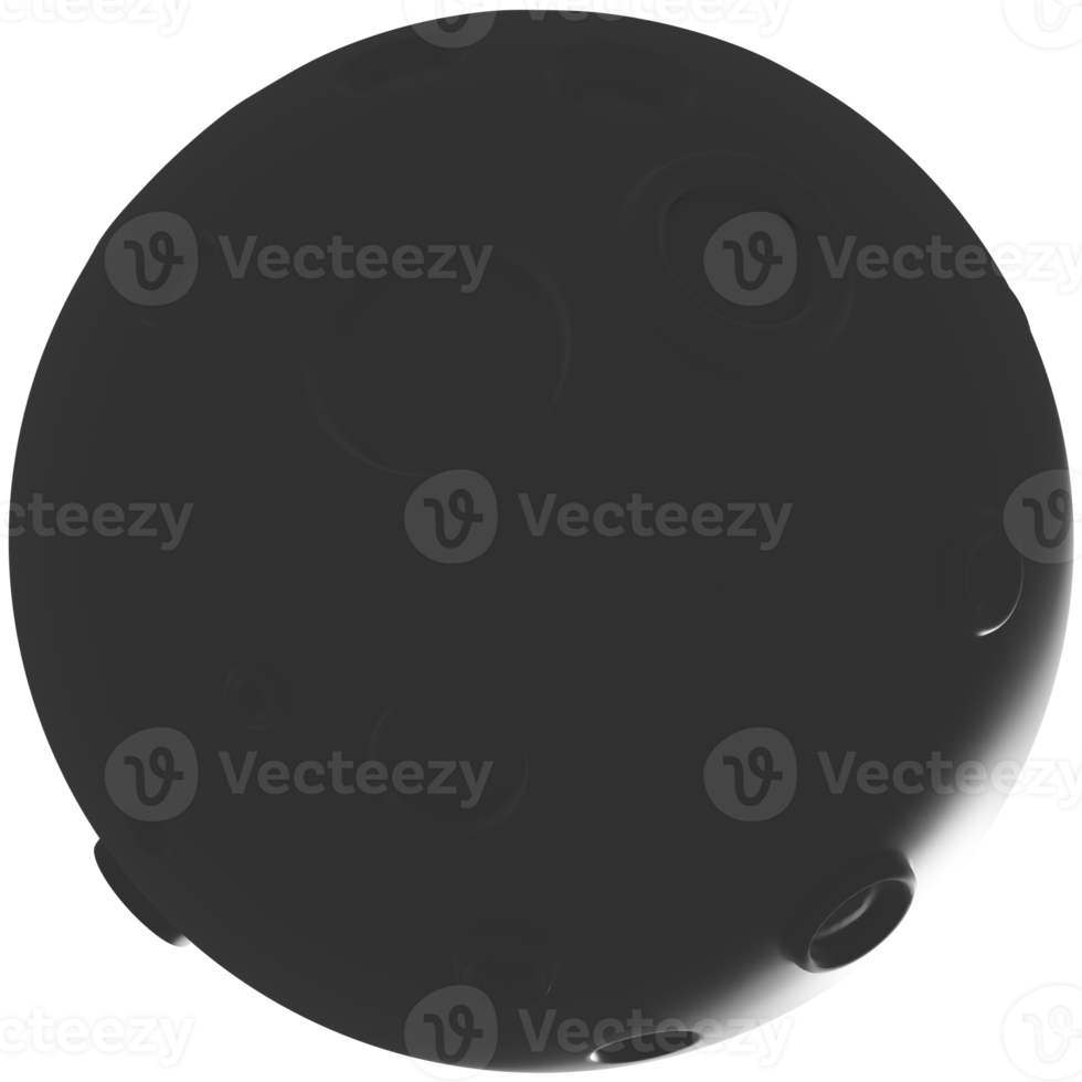 Neumond 3D-Rendering isometrisches Symbol. png