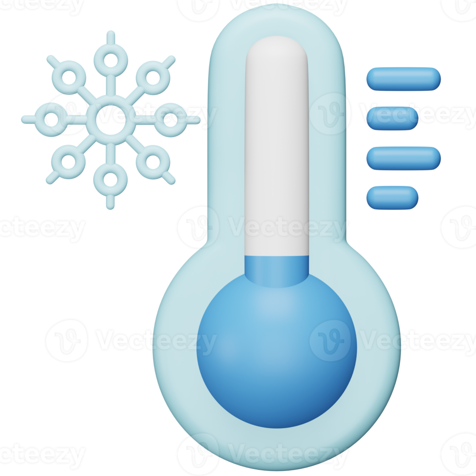 Low temperatures 3d rendering isometric icon. png