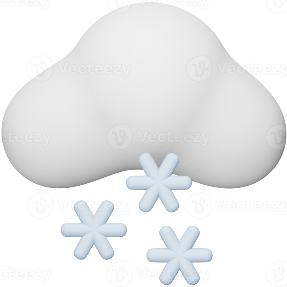 schneit 3D-Rendering isometrisches Symbol. png